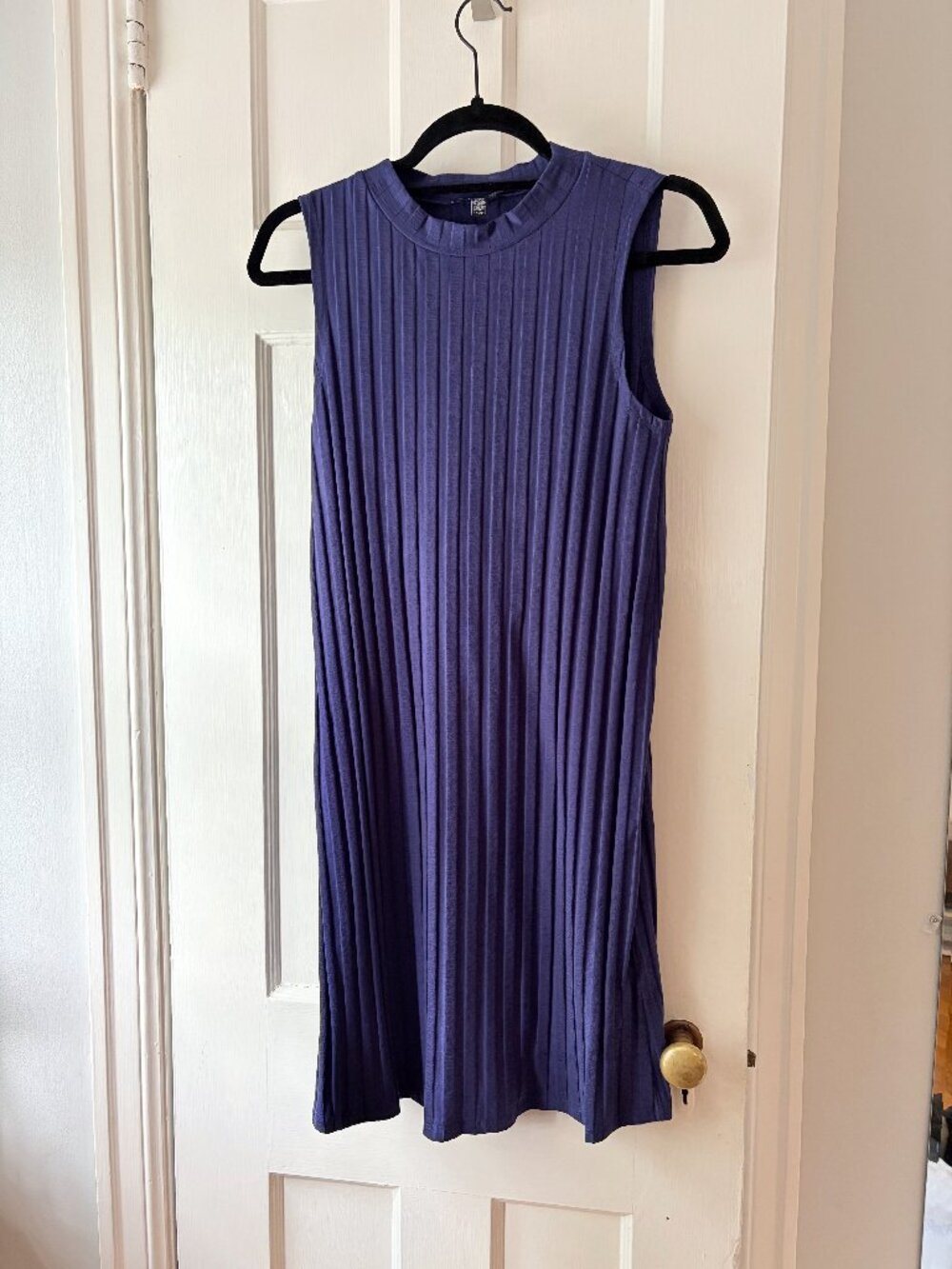 Eileen Fisher ribbed sleevless blue dress